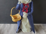 (C) Byers' Choice Carolers Colonial Williamsburg Signed "Woman Holding Basket" Figurine