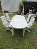 Grosfillex Folding/Adjustable Resin Chairs w/Unbranded Adjustable Size Outdoor Table
