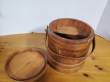 Vintage Wooden Firkin Sewing/Sugar Bucket