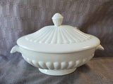 California Pottery White Soup Tureen with Ladle