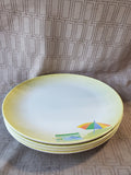 Set of 6 Melamine Beach Themed Dinner Plates and Bowls