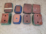Lot of Asian Style Small Glazed Terracotta Planters w/Saucers (4)