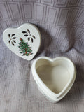 Spode "Christmas Tree" Pierced Heart Shaped Box