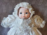 Porcelain Baby Doll in White Gown