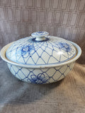 Blue and White Ceramic Covered Casserole Dish