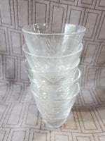 Set of 5 Etched Glass Old Fashioned Whiskey Glasses