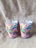 Pair of 2024 McDonald's Happy Meal Barbie/Hot Wheels Collector's Cups