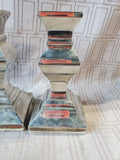 Pair of Metal Tapered Candlesticks