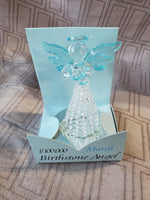 Crystal Birth Stone Angel "March" Figurine