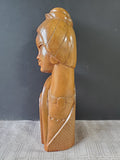 Vintage Hand Carved Asian Inspired Wooden Woman Statue