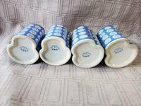 Set of 4 Blue and White Ceramic Vases