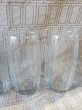 Set of 6 Clear Glass Ribbed Juice Glasses