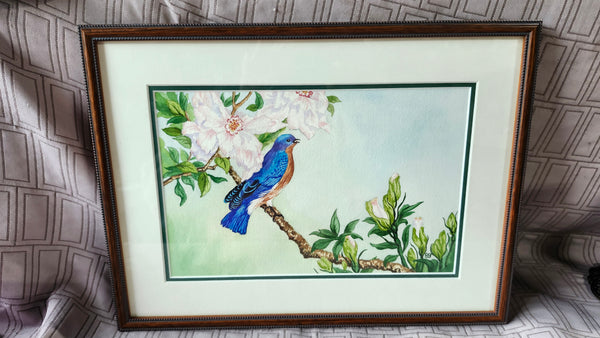 Bluebird Watercolor Print