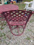 Red Heavyweight Aluminum 3-Piece Patio Dining Set