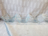 Set of 6 Crisa Clear Glass Square Bowls