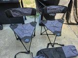 Two Bass Pro Folding 3-Legged Chairs w/Carry Bags
