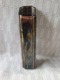 Signed Robin Cage Brown Glazed Pottery Vase