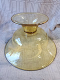 Amber Glass Pedestal Centerpiece Bowl