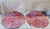 Set of 4 Round Red Woven Placemats