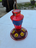 Glass and Plastic Hummingbird Feeder