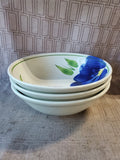 Lot of 3 Blue Floral Pasta Bowl