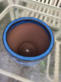 Small/Medium Cobalt Blue Glazed Terracotta Planter (P)