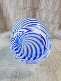 Pasabahce Blue Spiral Art Glass Bud Vase