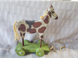 Primitive Wooden Horse Pull Toy