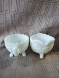 Milk Glass Grapevine Creamer and Sugar Set