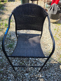 Bar Height Three Piece Bistro Set - Aluminum and Wicker