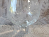 Clear Glass Etched Pedestal Vase