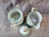 9 Piece Asian Inspired Hand Painted Lusterware Tea Set