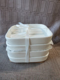 Set of 4 Madison & Co. White Ceramic Appetizer Plates UNUSED
