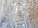 Tiffany & Co. Etched Crystal Square Decanter—Initial "E"