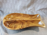 Carved Wooden 2 Sectioned Fish Platter
