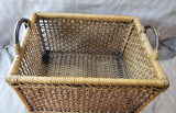 Woven Wood Baskets with Wooden Handles