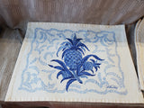 Colonial Williamsburg Blue and White Pineapple Fabric Placemats