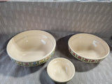 3 Piece Hungarian Pottery Nesting Mixing Bowl Set
