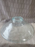 Clear Bubble Glass Footed Fruit Bowl