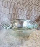 Set of 3 Pyrex Clear Glass Nesting Bowls