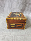 Egyptian Style Wooden Inlaid Trinket Box