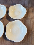 Set of 4 Crate & Barrel Porcelain Flower Sauce Dipping Bowls
