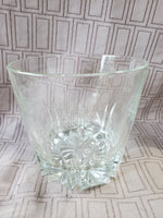 Heavy Etched Clear Glass Champagne Bucket