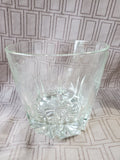Heavy Etched Clear Glass Champagne Bucket