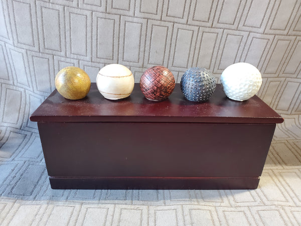 Wooden Sports Ball Trinket Box