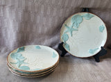 Set of 4 Cracker Barrel Stoneware Beach Themed Salad Plates