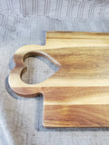 Wooden Heart Shaped Cutout Handle Cutting Board