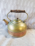 Vintage Paul Revere Ware Brass and Copper Tea Kettle