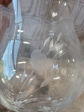 Clear Glass Etched Pedestal Vase