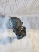 (B) Hand Carved Ebony Wood African Folk Art Statue